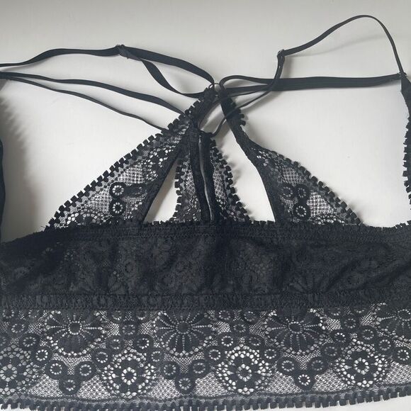 Aerie Front‎ Closure Black Lace Strappy Bra-let - Picture 4 of 10